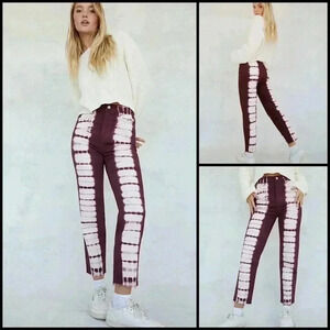 PacSun Eco Raspberry Tie Dye High Waisted Straight Leg Jeans Size 26 (NWOT)